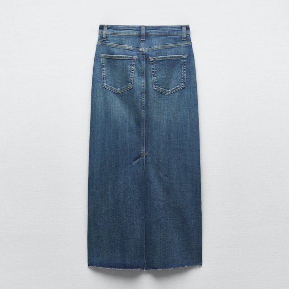 Zara Stretch Denim Pencil Skirt - Picture 9 of 13